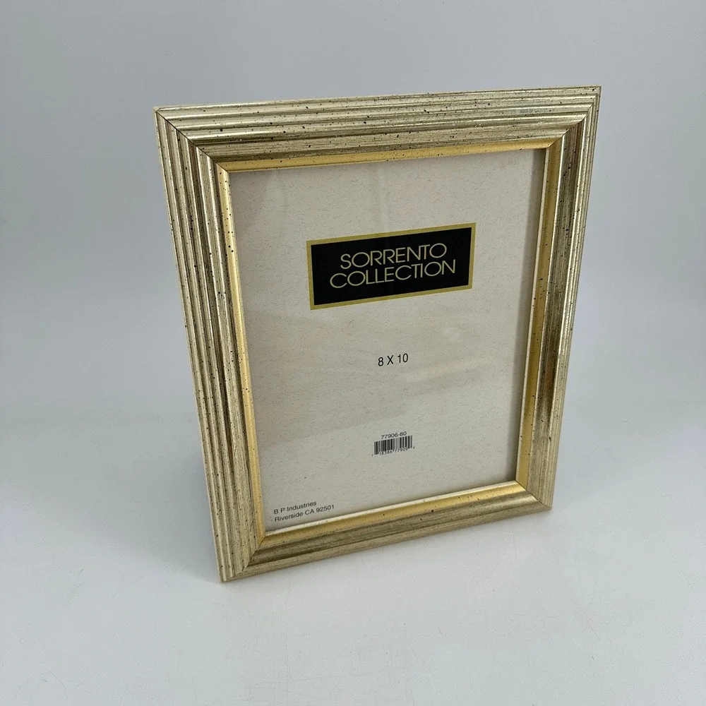 Sorrento Collection 8x10 Gold Tone Ribbed Picture Frame BP Industries 77906-80